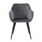 2 Sillones rolando, metal, tapizado velvet 21 gris oscuro - 2 unidades