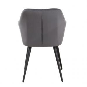 2 Sillones rolando, metal, tapizado velvet 21 gris oscuro - 2 unidades