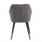 2 Sillones rolando, metal, tapizado velvet 21 gris oscuro - 2 unidades