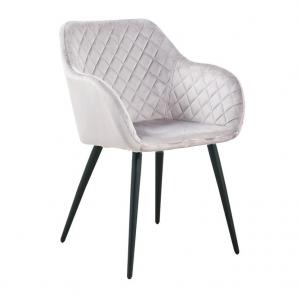 2 Sillones rolando, metal, tapizado velvet 13 gris claro - 2 unidades