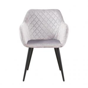2 Sillones rolando, metal, tapizado velvet 13 gris claro - 2 unidades