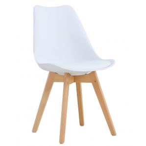4 Sillas torre 4p ( su ), madera, polipropileno y cojín blanco - 4 unidades