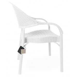 4 Sillones torremolinos, apilable, patas metálicas, polipropileno blanco - 4 unidades