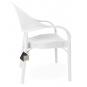 4 Sillones torremolinos, apilable, patas metálicas, polipropileno blanco - 4 unidades