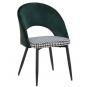2 Sillas cleo, metal, tapizado verde con pata de gallo - 2 unidades