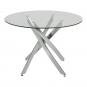 Mesa chantal 100, cromada, cristal, 100 cms diámetro
