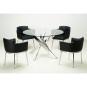Mesa chantal 100, cromada, cristal, 100 cms diámetro