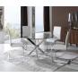 Mesa chantal 100, cromada, cristal, 100 cms diámetro