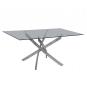 Mesa chantal 150, cromada, cristal, 150 x 90 cms