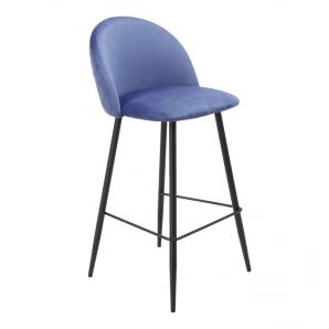 2 Taburetes magda, metal, tapizado velvet azul - 2 unidades