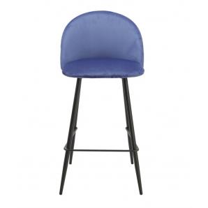 2 Taburetes magda, metal, tapizado velvet azul - 2 unidades