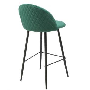 2 Taburetes magda, metal, tapizado velvet verde - 2 unidades