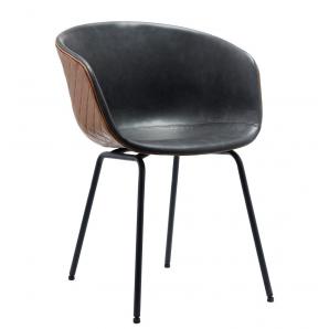 2 Sillones missouri, metal, similpiel cuero marrón y negro - 2 unidades