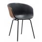 2 Sillones missouri, metal, similpiel cuero marrón y negro - 2 unidades