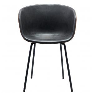 2 Sillones missouri, metal, similpiel cuero marrón y negro - 2 unidades