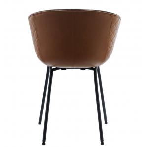 2 Sillones missouri, metal, similpiel cuero marrón y negro - 2 unidades