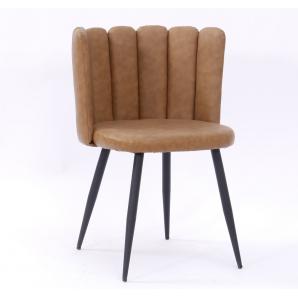 2 Sillas ramsés, metal, tapizado similpiel marrón claro - 2 unidades