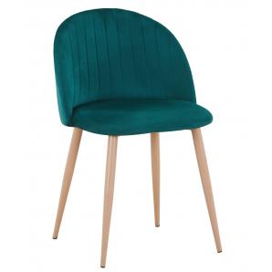 4 Sillas velvet new, patas metálicas, terciopelo verde 56 - 4 unidades