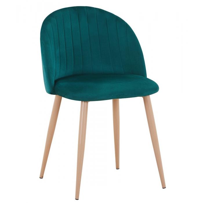 4 Sillas velvet new, patas metálicas, terciopelo verde 56 - 4 unidades