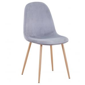 4 Sillas epoque new, patas metálicas, terciopelo gris 19 - 4 unidades