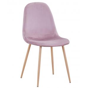 4 Sillas epoque new, patas metálicas, terciopelo rosa 25 - 4 unidades