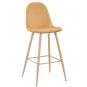 4 Taburetes epoque new, patas metálicas, terciopelo amarillo mostaza 42 - 4 unidades