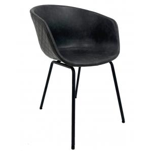 2 Sillones missouri, metal, similpiel negra - 2 unidades