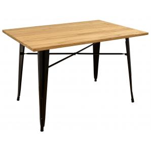 Mesa tol, acero, negra, madera, 160x80 cms