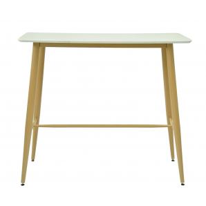Mesa alta gobbi, metal, blanca, 120 x 60 cms