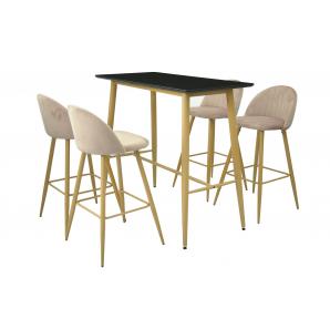 Mesa alta gobbi, metal, negra, 120 x 60 cms