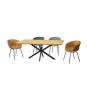 Mesa sorrento 180, metal, negro, tapa decor,180 x 90 cms