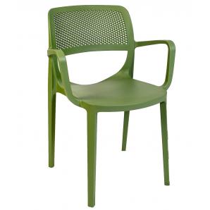 4 Sillones verdi, apilable, polipropileno verde - 4 unidades