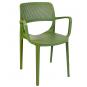 4 Sillones verdi, apilable, polipropileno verde - 4 unidades