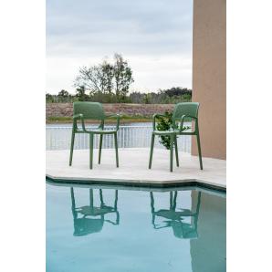 4 Sillones verdi, apilable, polipropileno verde - 4 unidades