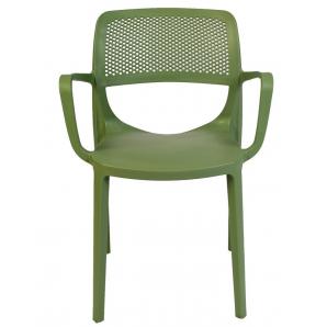 4 Sillones verdi, apilable, polipropileno verde - 4 unidades