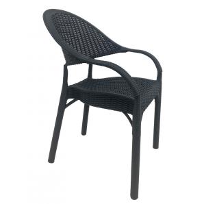 4 Sillones rick, apilable, polipropileno antracita - 4 unidades