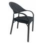 4 Sillones rick, apilable, polipropileno antracita - 4 unidades