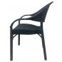 4 Sillones rick, apilable, polipropileno antracita - 4 unidades