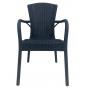 4 Sillones nestor, apilable, polipropileno antracita - 4 unidades