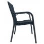 4 Sillones nestor, apilable, polipropileno antracita - 4 unidades