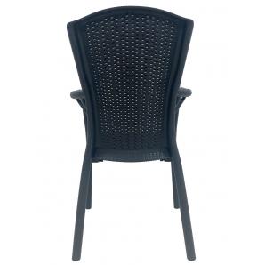 4 Sillones nestor, apilable, polipropileno antracita - 4 unidades