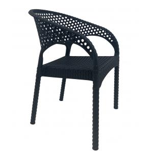 4 Sillones calvin, apilable, polipropileno antracita - 4 unidades