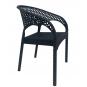 4 Sillones calvin, apilable, polipropileno antracita - 4 unidades