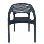 4 Sillones calvin, apilable, polipropileno antracita - 4 unidades