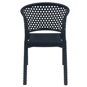 4 Sillones calvin, apilable, polipropileno antracita - 4 unidades