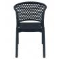 4 Sillones calvin, apilable, polipropileno antracita - 4 unidades