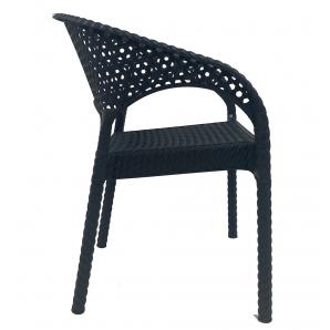 4 Sillones calvin, apilable, polipropileno antracita - 4 unidades