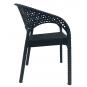 4 Sillones calvin, apilable, polipropileno antracita - 4 unidades