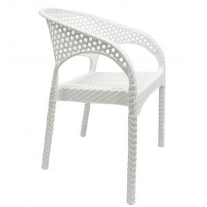 4 Sillones calvin, apilable, polipropileno blanco - 4 unidades