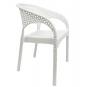 4 Sillones calvin, apilable, polipropileno blanco - 4 unidades